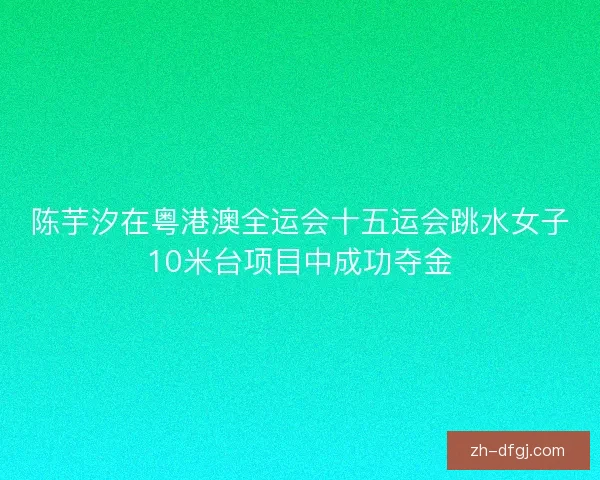 陈芋汐在粤港澳全运会十五运会跳水女子10米台项目中成功夺金