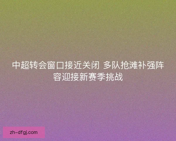 中超转会窗口接近关闭 多队抢滩补强阵容迎接新赛季挑战 中超转会窗口接近关闭 多队抢滩补强阵容迎接新赛季挑战
